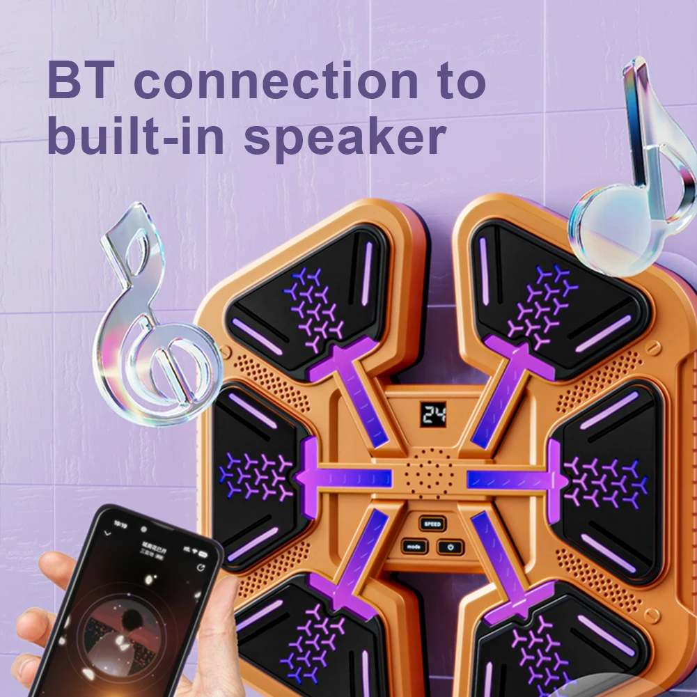 Music Boxing Machine Boxing Wall Target Type C Charging Smart Bluetooth-Compatible Boxing Machine Wall-Mounted for Adults Kids