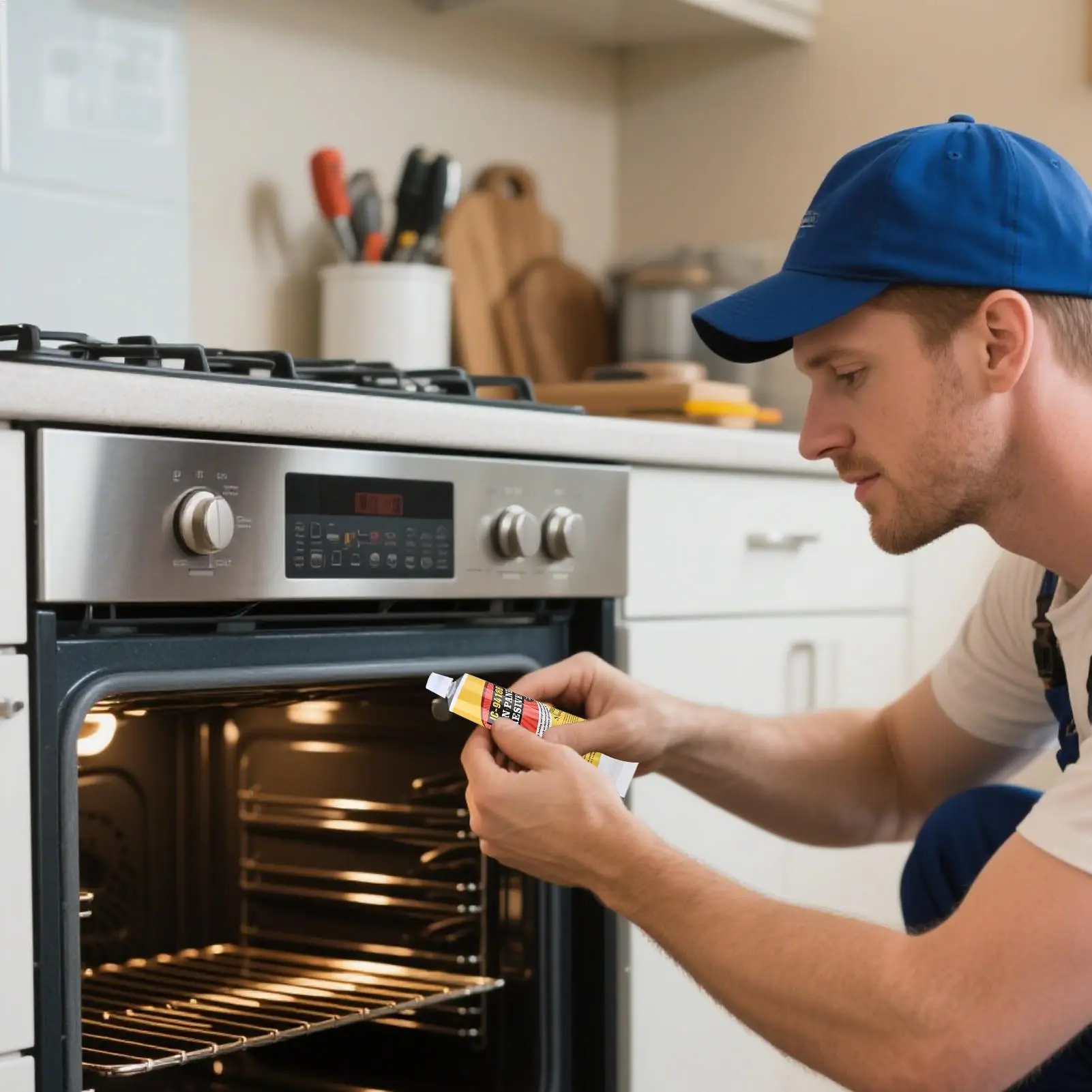 لاصق باب الفرن 100 مل إيبوكسي مقاوم لدرجات الحرارة العالية للسيراميك والمعادن، يثبت الشقوق على شواية الطباخ التعريفي في الميكروويف #4