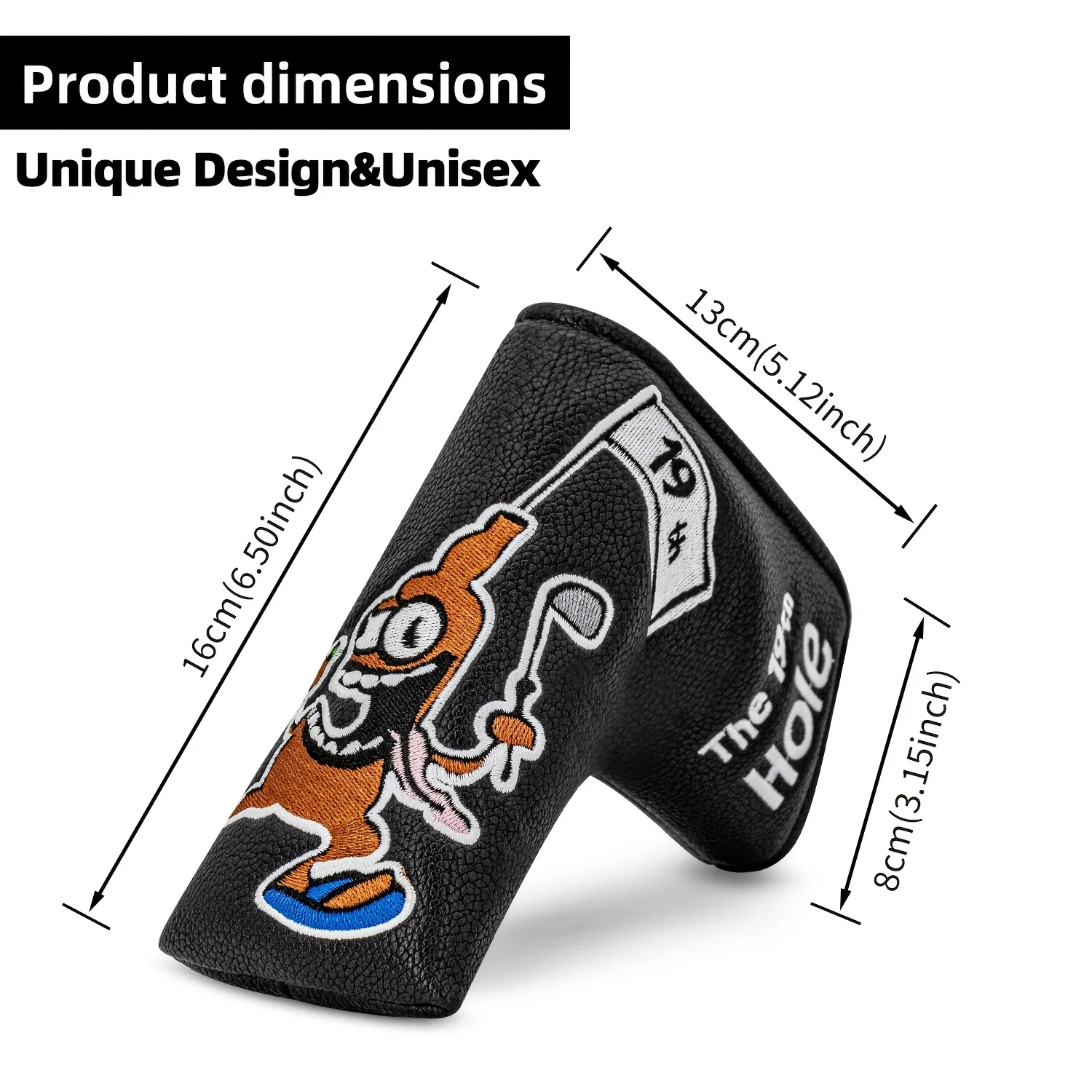 1pc Cartoon Pirate Pattern Golf Blade Putter Head Cover, Premium Soft PU Material Wear Resistant Golf Club Protective Sleeve image 6