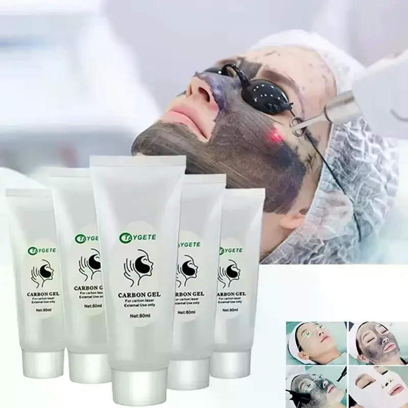Black Gel Mask For ND YAG Laser Skin Peeling Carbon Cream Whitening Facial Rejuvenation Moisturizing Peel Deep Cleaning 2/5Pcs