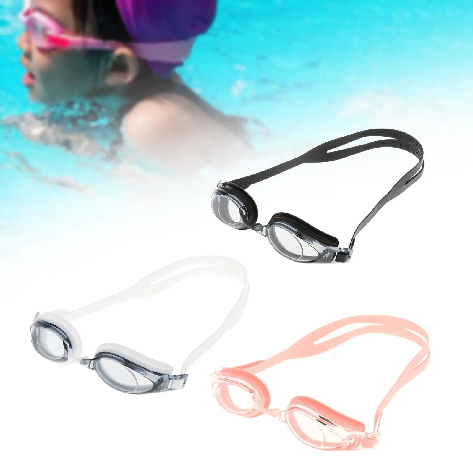 Swimming Goggles Soft Silicone Leakproof Anti Fog Adjustable Strap for Beach Snorkeling Swimming Pool Water Sports Youth