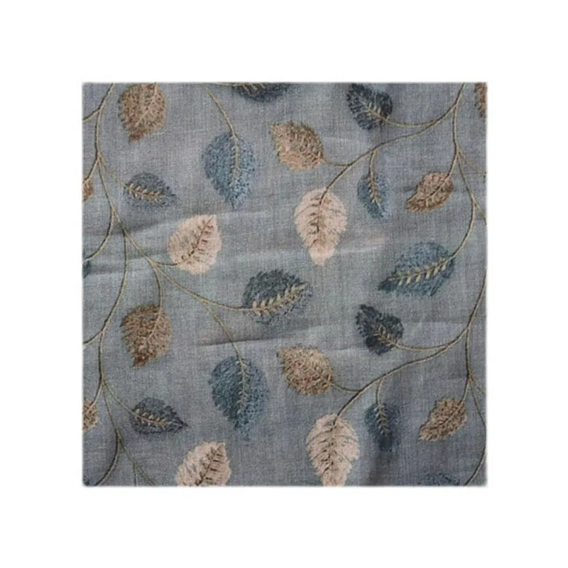 Fallen leaves return to their roots Ramie Cloth Printed Fabric For Dresses Robe Summer Thin wholesale  linen fabric