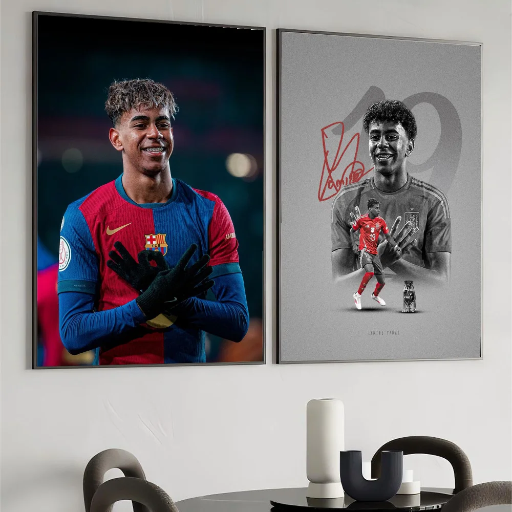 لامين لاعب كرة القدم Y-Yamals 19 ملصق HD ملصقات غرفة المنزل مقهى ديكور الفن طلاء جدران صورة #2