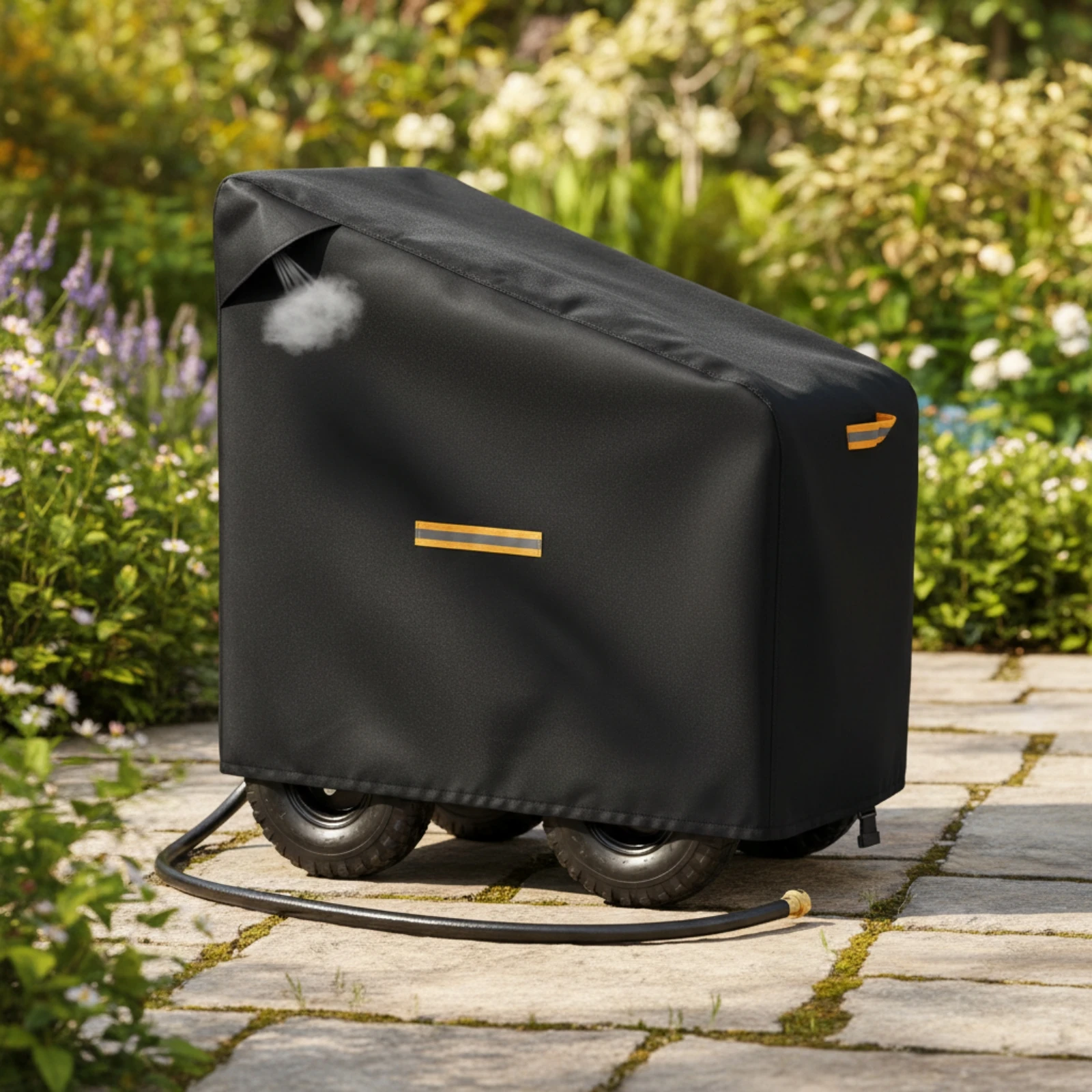 Garden Hose Reel Cart Cover Tear-Resistant Hose Reel Cart Cover Windproof Dustproof for Gardeners, Patio, Backyard