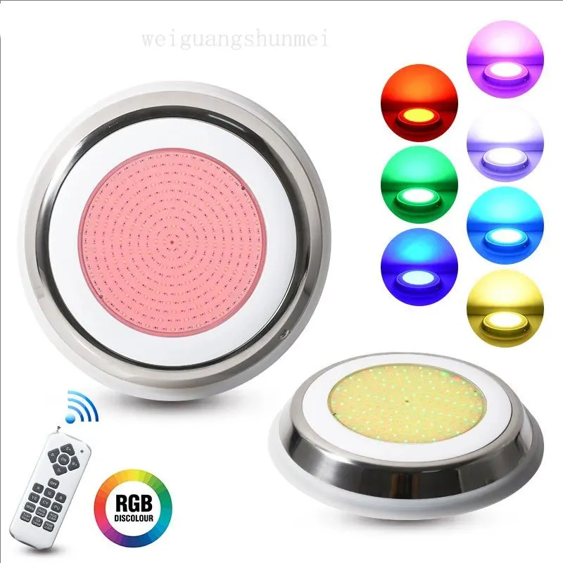 

25W Waterproof IP68 stainless steel swimming pool lamp wall-mounted 12VRGB remote control underwater light for indoor party deco