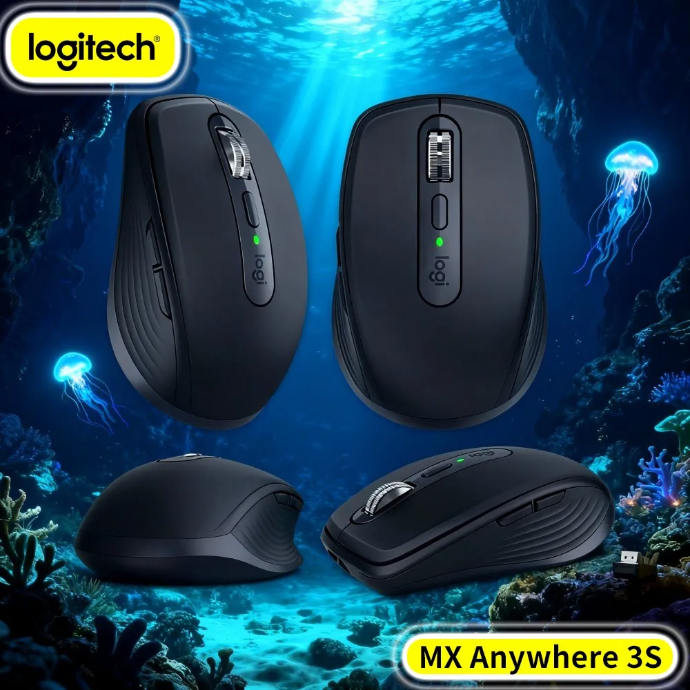 Precision Logitech MX Anywhere 3S Mouse - 8K DPI, Hyper-Scroll, Silent Click, USB-C Charging For Campus & Dorm Office