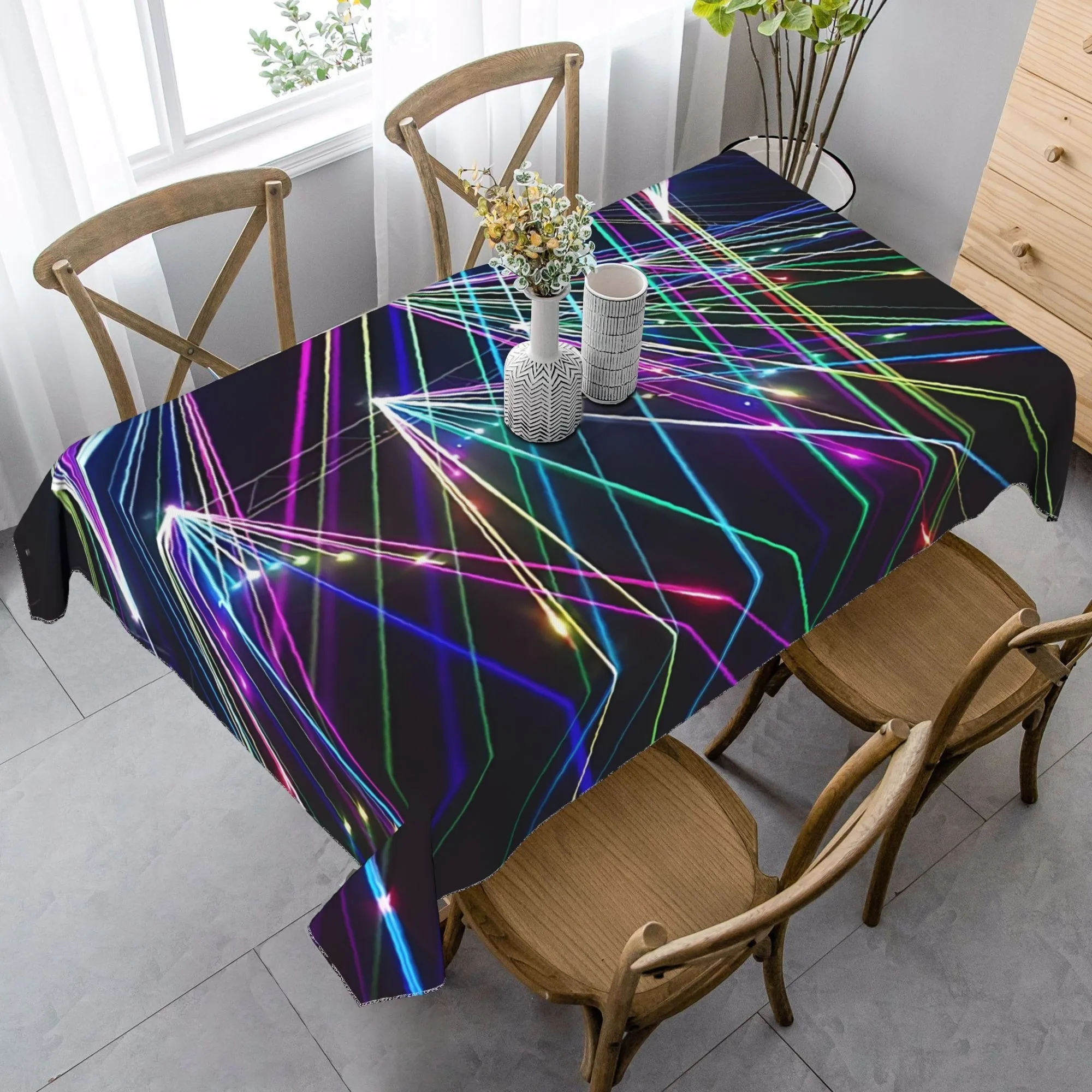 1 piece Cyber Neon Tablecloth | Bring a disco party to your dining tablezyc