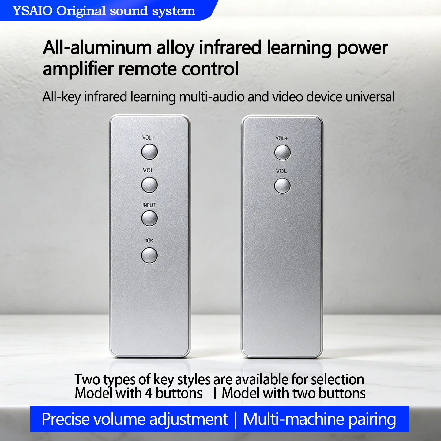 Ysaio Infrared Learning-Type Remote Control for Fever Audio Amplifiers, High-End Custom-Made, Made of All-Aluminum Alloy, Universal Remote Control for Volume