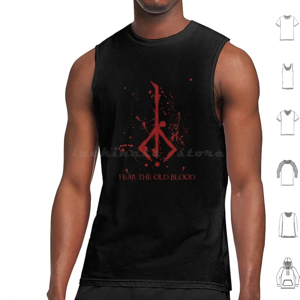 Hunter Symbol-Bloodborne Caryll Rune Tank Tops Print Cotton Bloodborne Caryll Rune Fear The Old Blood Caryll Rune