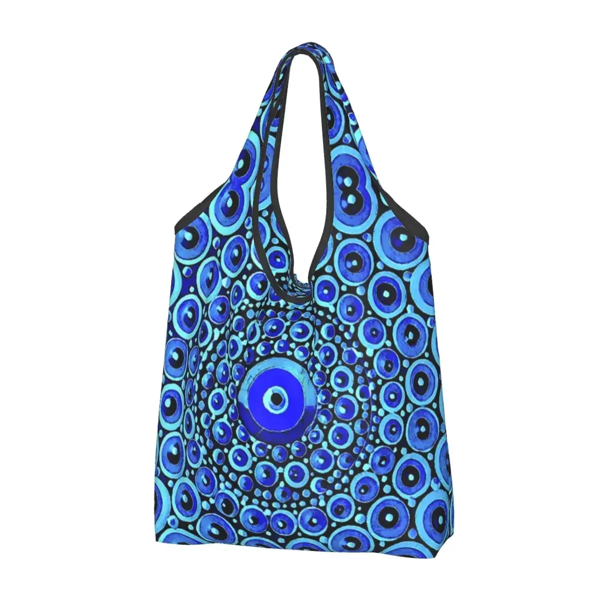 

Cute Evil Eye Shopping Tote Bags Portable Mediterranean Culture Grocery Shopper Shoulder Bag