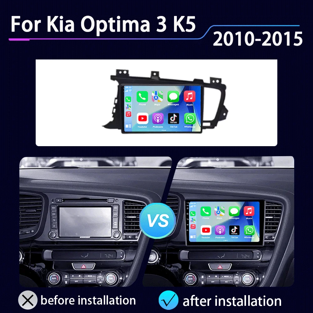 Android 16 Car Radio For Kia Optima 3 K5 TF T 2010 2011 2012 2013 2014 2015 Navigation GPS Multimedia Player Stereo WiFi+4G DSP