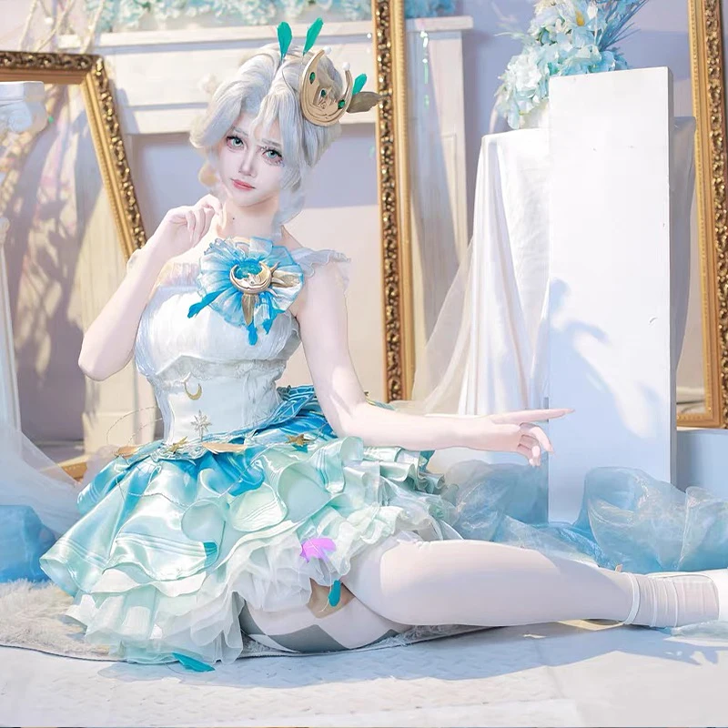 Game Identity V Margaretha Zelle Female Dancer Drifting Moonlight Suit Elegant Lolita Dress Halloween Party Cosplay Wig Costume