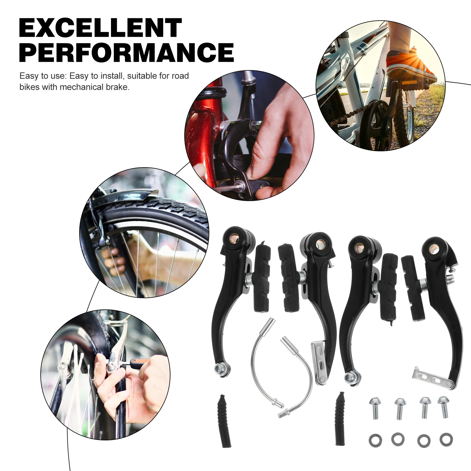 

Mountain Bike Brakes High Strength Disc Aluminum Alloy Set Replacement Parts Brake Sensitivity Stable Performance