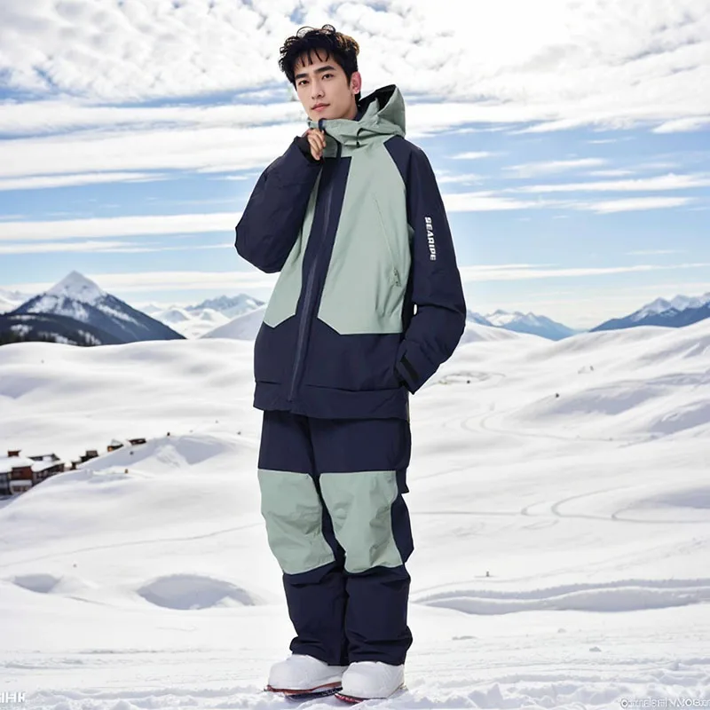

2025 New Couple Ski Set Thickened Breathable Single/Double Board Ski Set Men's Women's Waterproof Windproof Loose Ski Pants