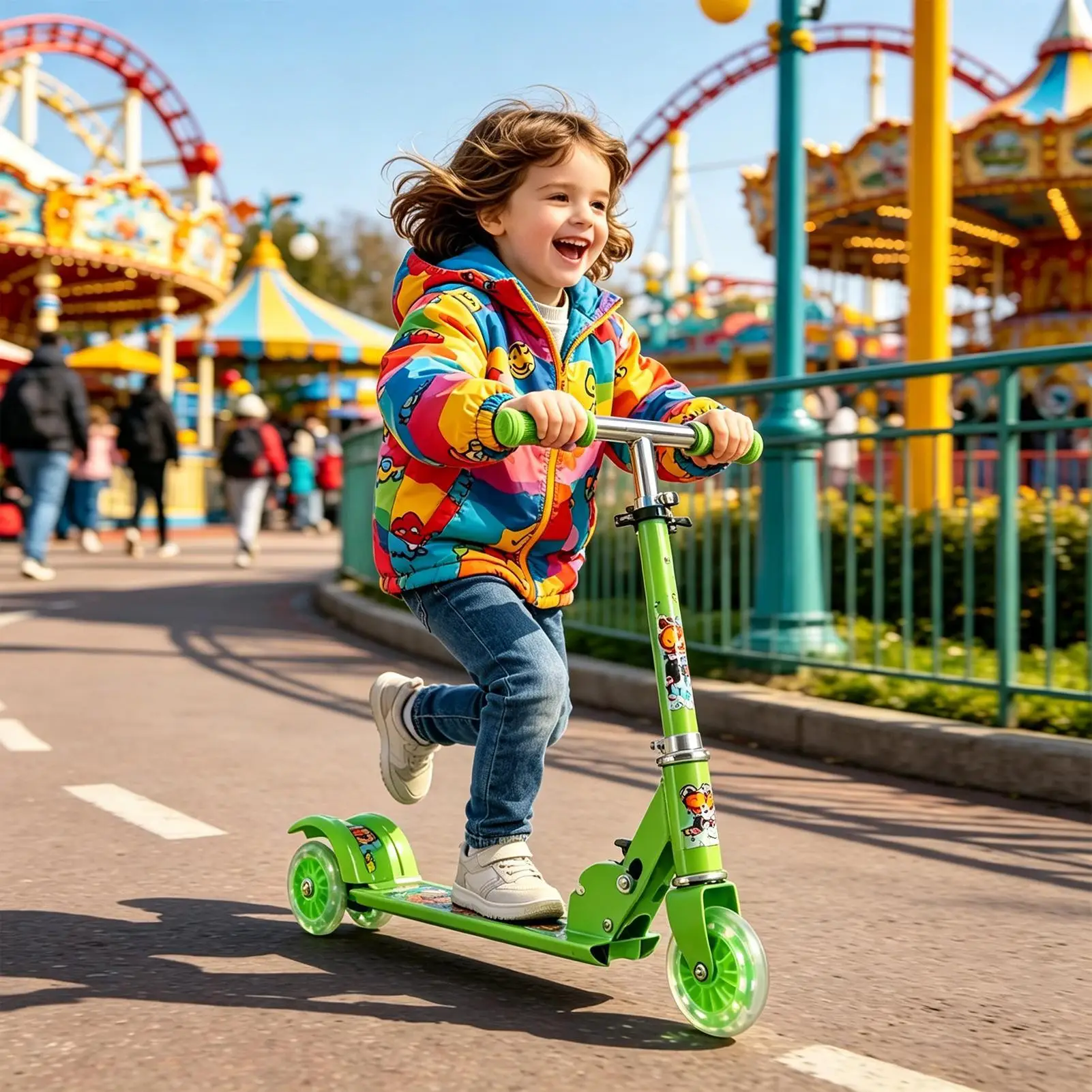 

Kick Scooter For Kids Foldable LED Lighted Wheels Toy Lightweight Sport Scooter For Children Aged 3-10 Outdoor Sports Ride Yard