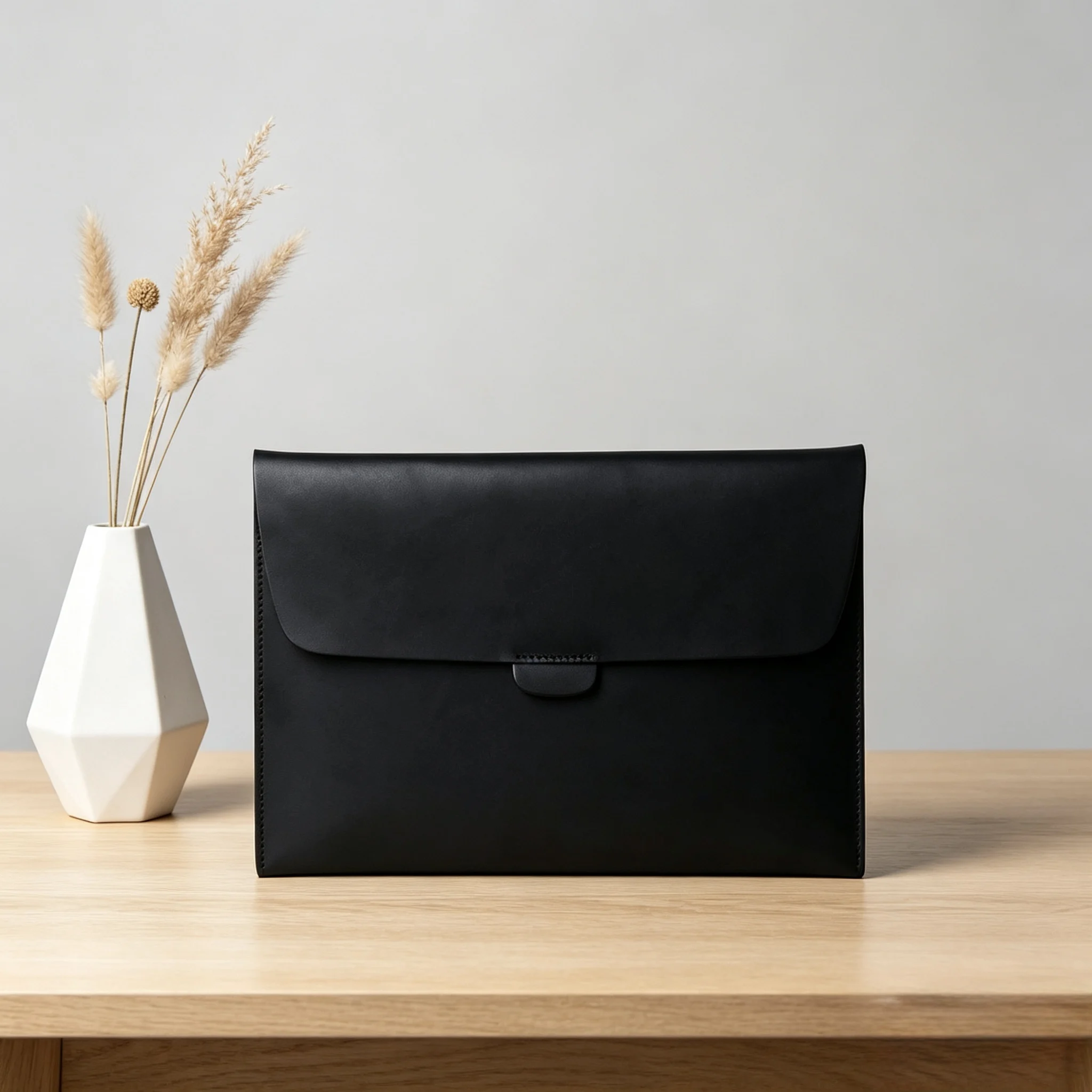 Top-grain cowhide leather laptop computer inner bag, suitable for Apple Macbook, horizontal style simple computer bag.