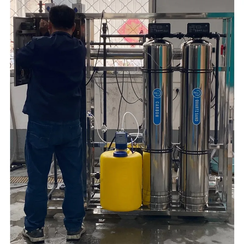 Commercial RO Water Treatment Plant 250LPH Stainless Steel ISO Approved School Hospital Drinking Water Purifier Engine 1 Year