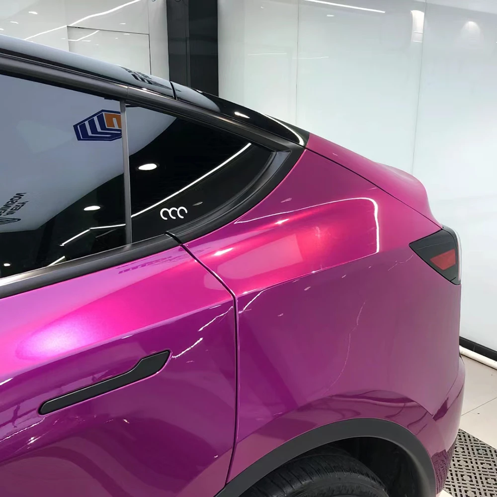 Purple Easy to Install Removable Stretchable Auto Vinyl Premium PET Car Wrap Air Release Durable Coating