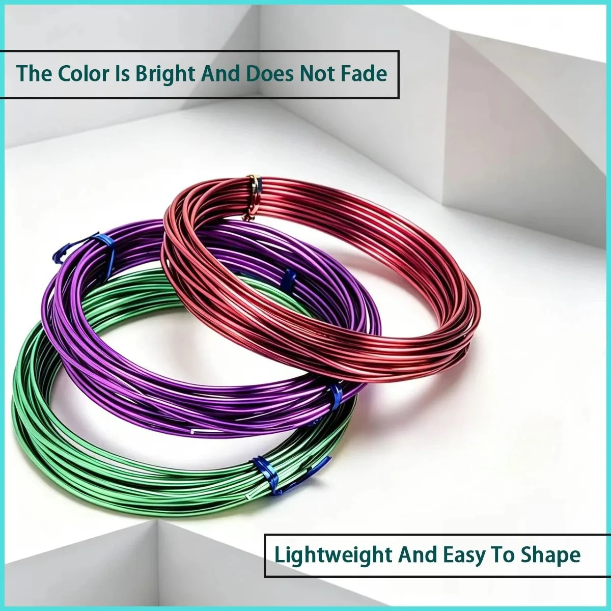 1mm * 10m colored anodized aluminum wire is used for handmade styling, craft jewelry, floral styling, wire weaving, etc