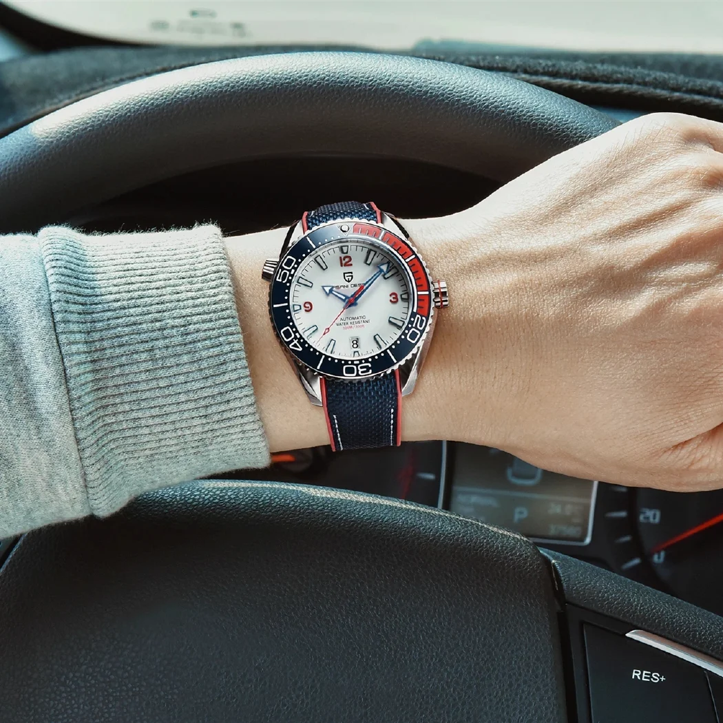 PAGANI تصميم الياقوت الزجاج NH35A التلقائي ساعة مقاومة للماء موضة الرياضة الميكانيكية ساعة اليد الفولاذ المقاوم للصدأ للرجال