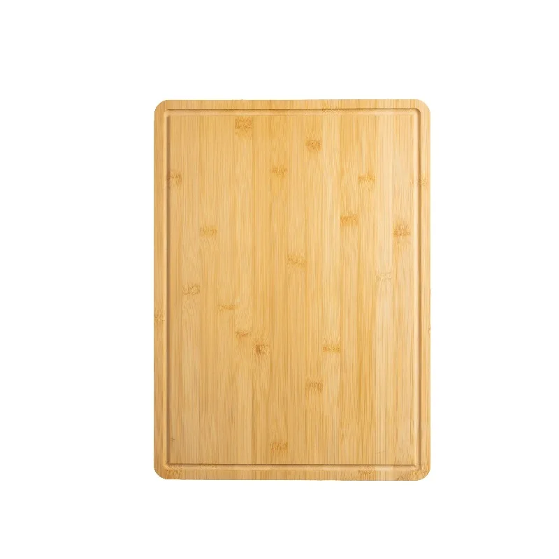 

14" x 19.5" Non-slip Bamboo Cutting Board, 100% Natural Bamboo Color, with Juice Groove