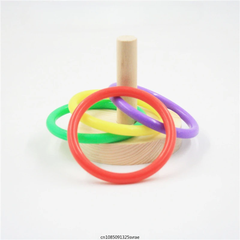 Bird Intelligence Training Toy Colorful Plastic Rings Parrot Interactive Tabletop Toys Color Rings Toss Games Toy Bird Supplies