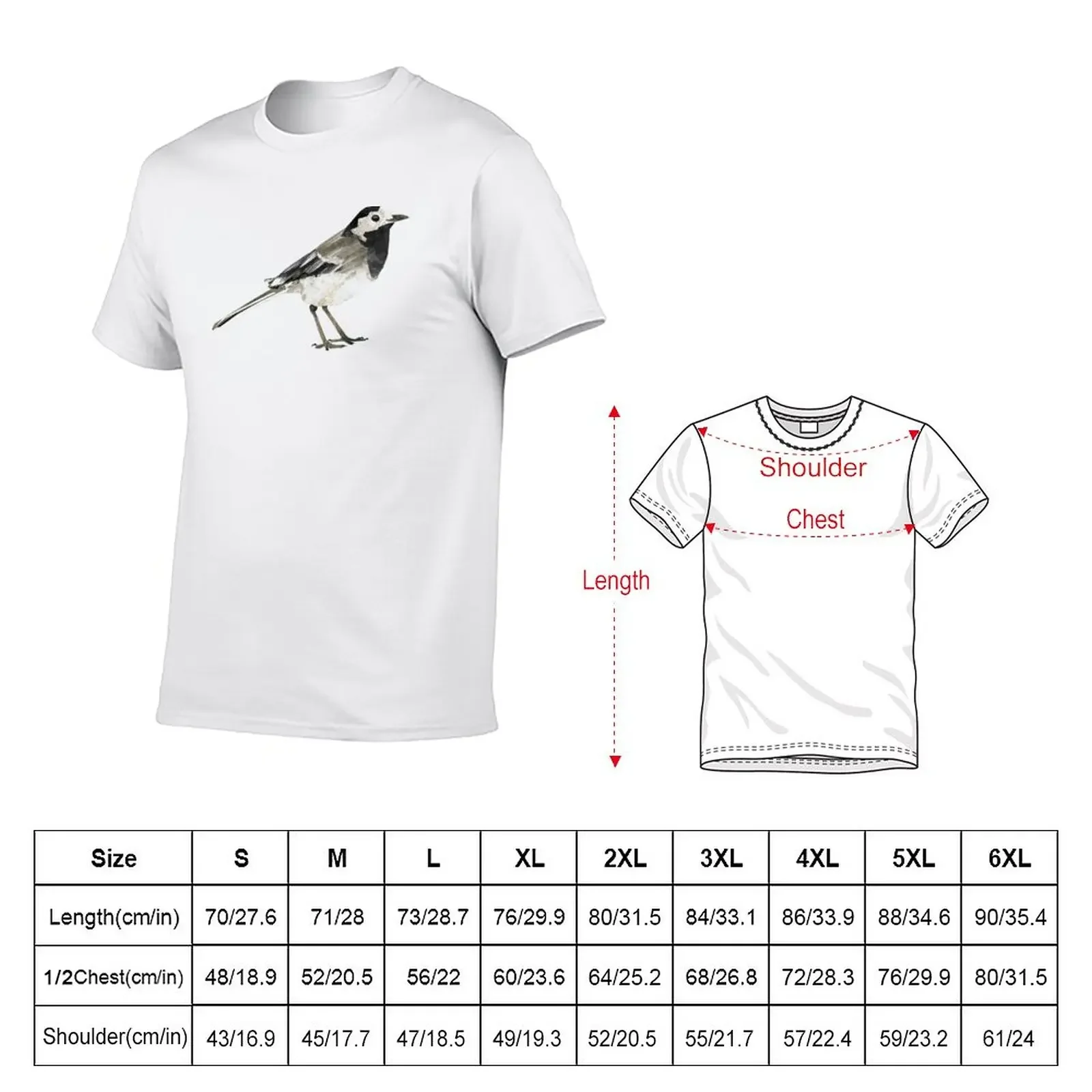 Pied wagtail T-Shirt korean fashion sublime graphics mens t shirts