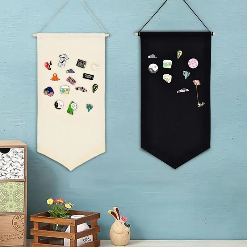 Enamel Pin Display Banner Durable Fabric Badge Storage Holder High Quality Wall Display Pennant Badges Hanging Display