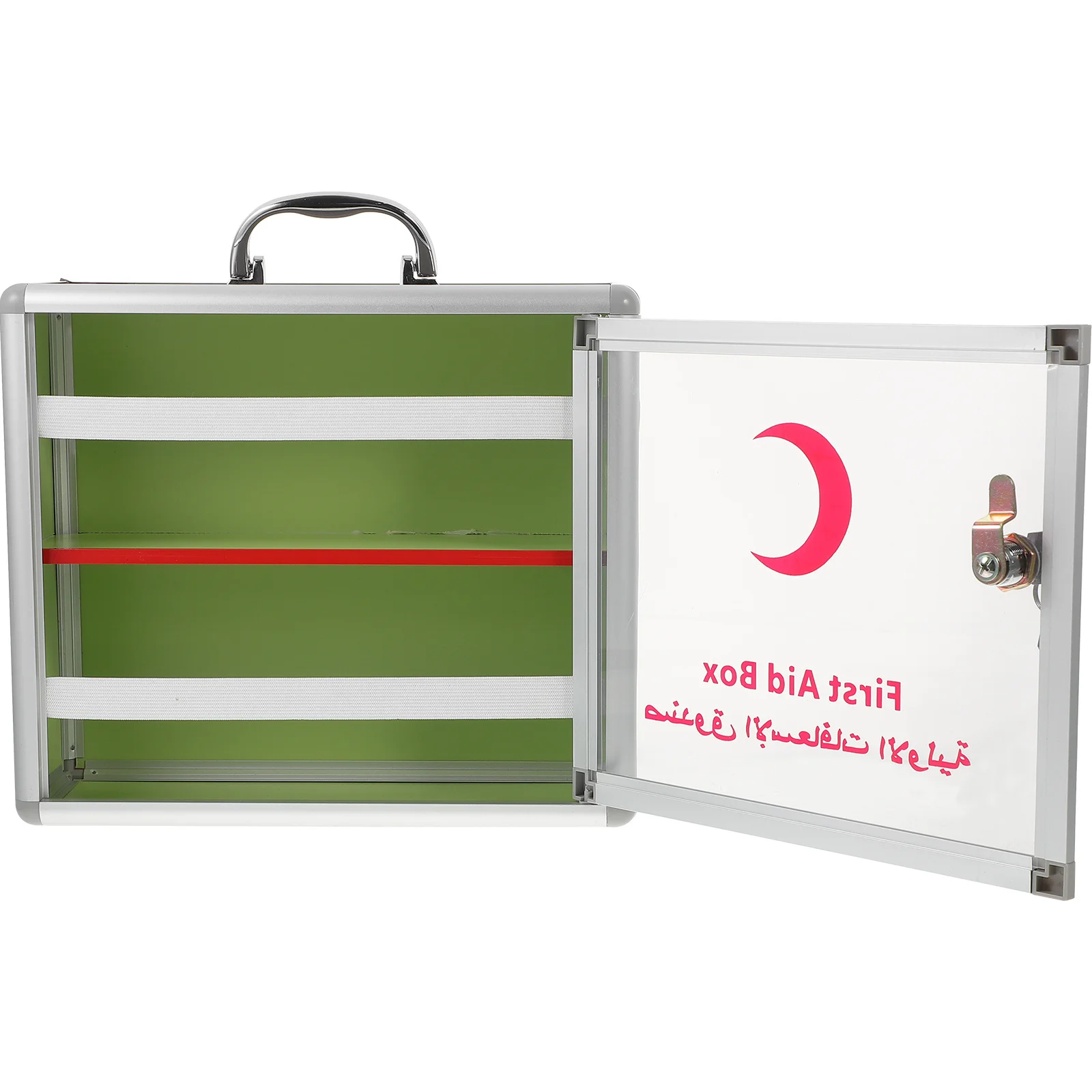 صندوق دواء للإسعافات الأولية مصنوع من سبائك الألومنيوم بسعة كبيرة وحاوية تخزين قابلة للقفل للمنزل والمكتب وحقيبة الطوارئ لرياض الأطفال