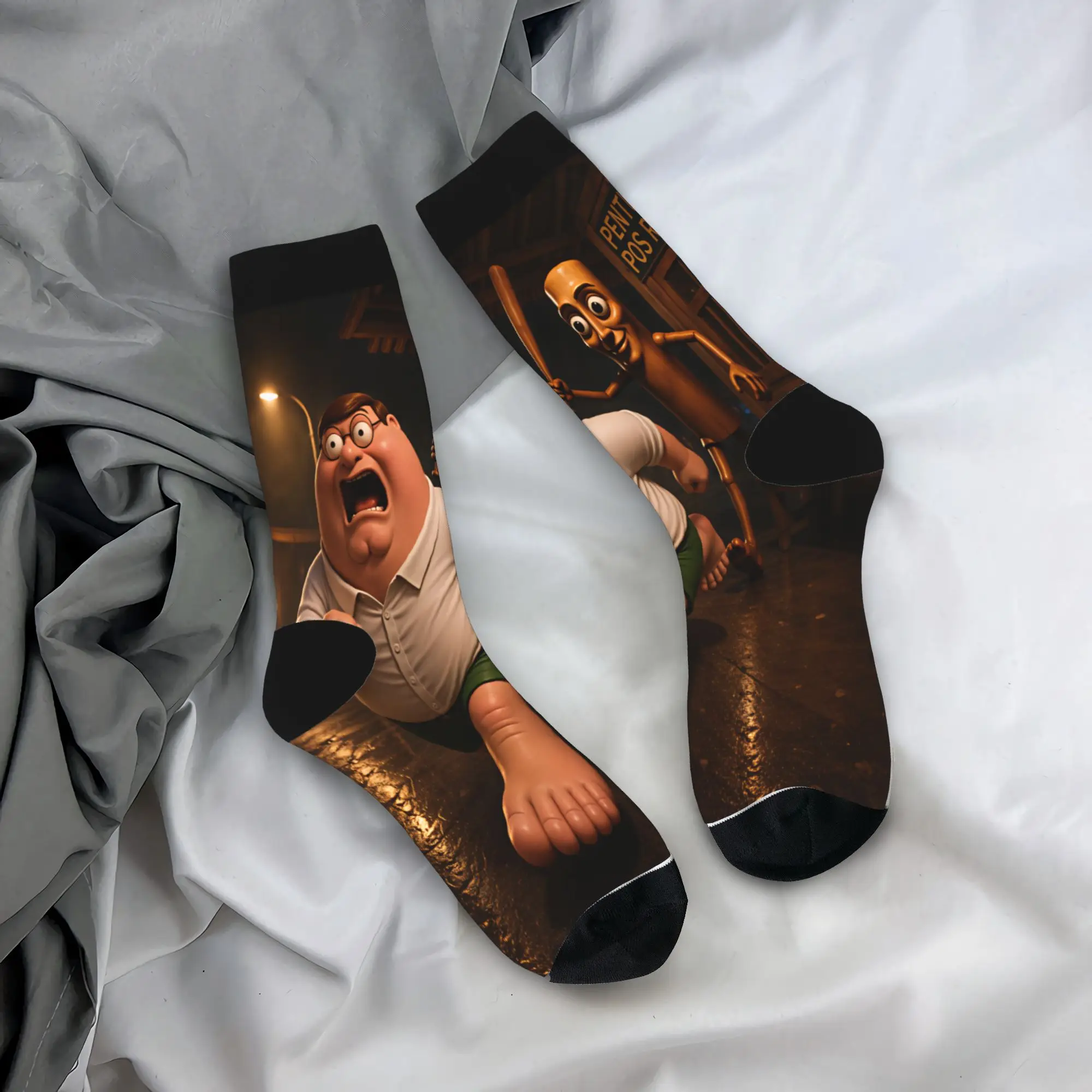 Couple Socks Tung Tung Sahur Baseball Bat Chase Funny Meme  Stockings Anti Skid Soft Socks Autumn Modern Printed Climbing Socks