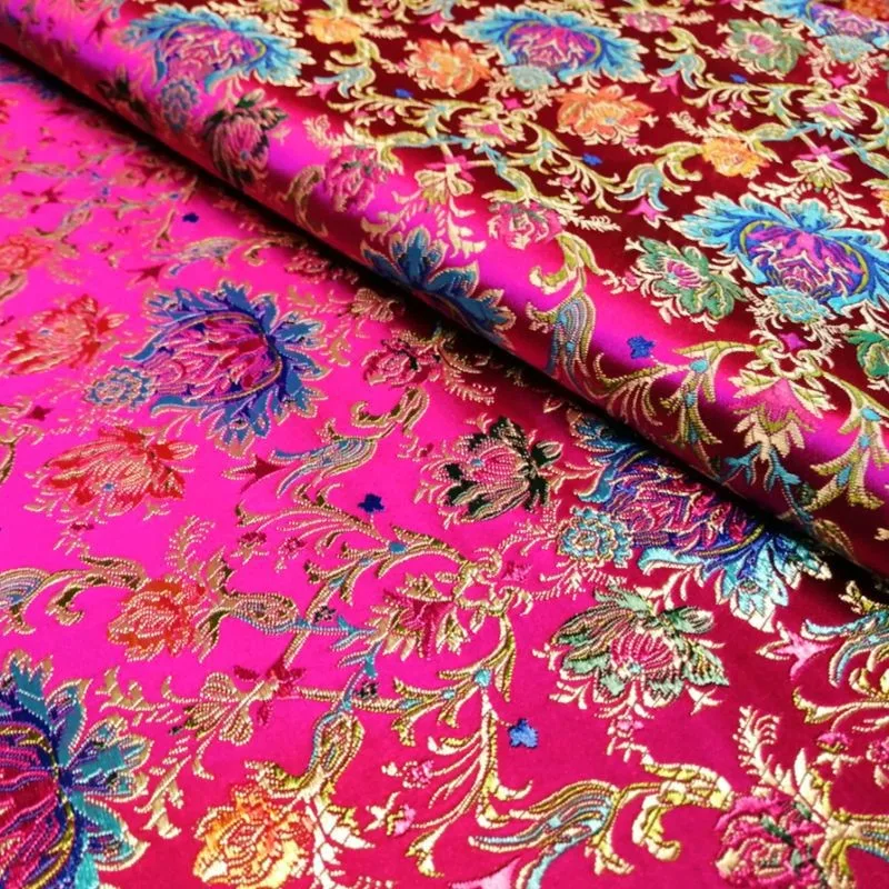 Tecido brocado jacquard de alta precisão com flores de 75 CM para roupas