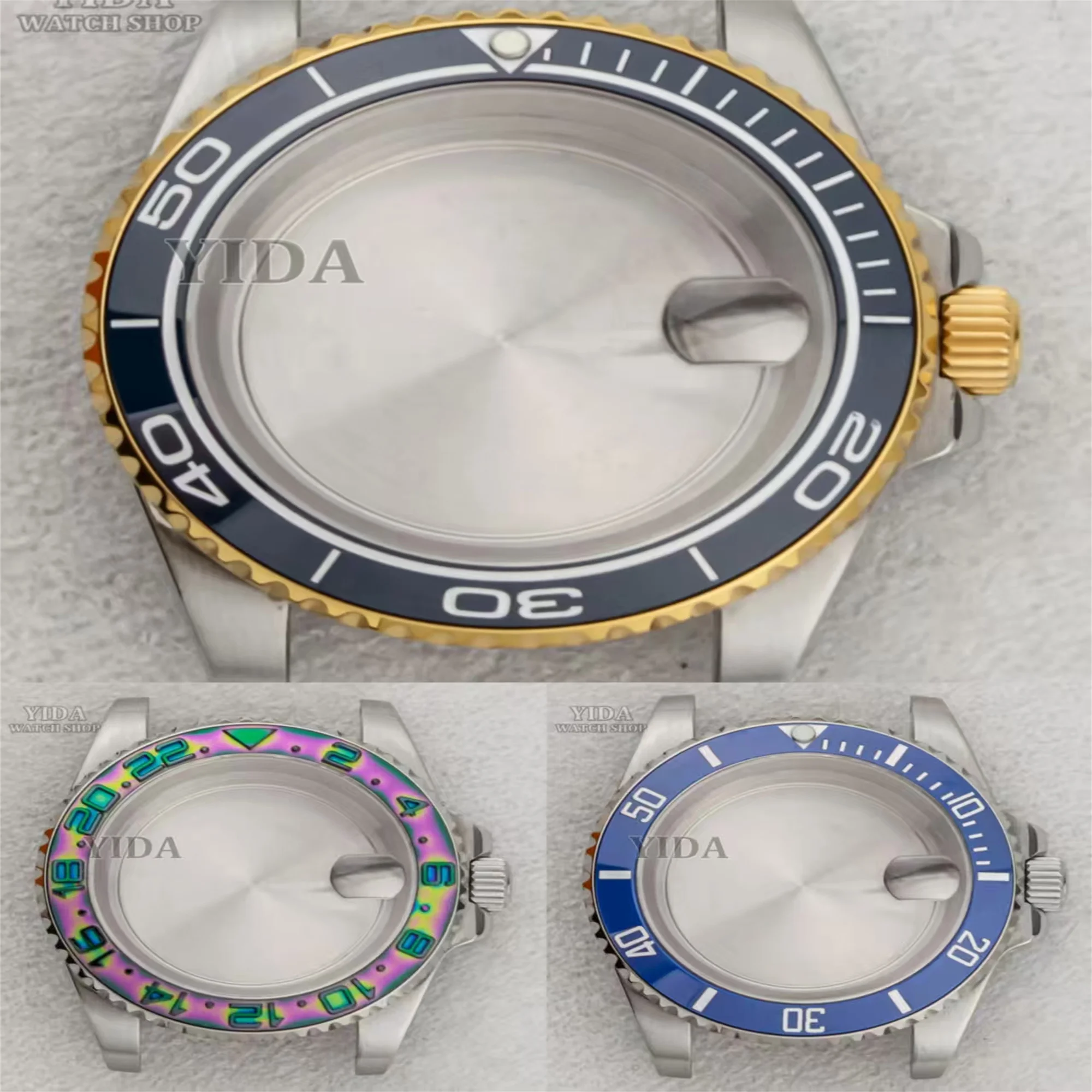 

40mm High Quality NH35 Case 316L Stainless Steel 10ATM Waterproof Case Ceramic Bezel Sapphire Glass For SUB GMT NH36 Movement