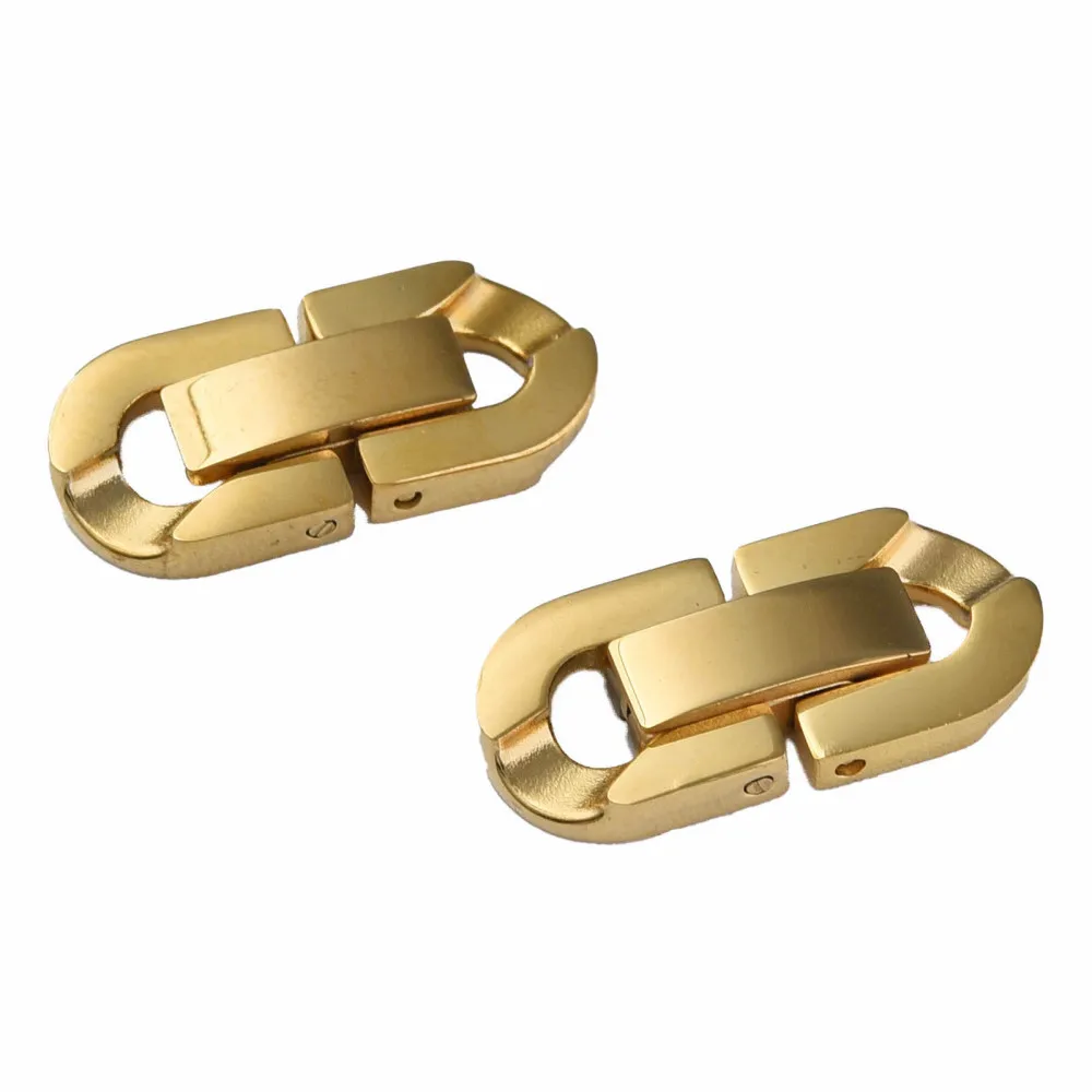 

50Sets 304 Stainless Steel Oval Fold Over Clasps 28x11x3.5mm For DIY Bracelet Necklace Jewelry End Connector Accessories