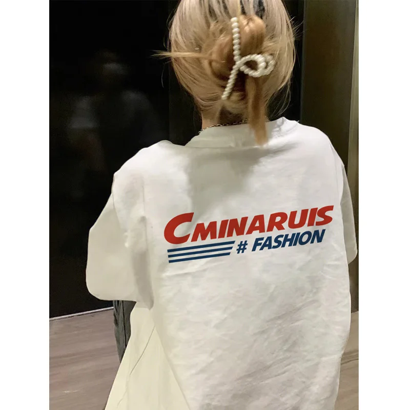 

2024 Summer New Hot Selling Fashion 100% Cotton Niche Design Brand Women Men Short Sleeve T-shirt Loose Printing T-shirt
