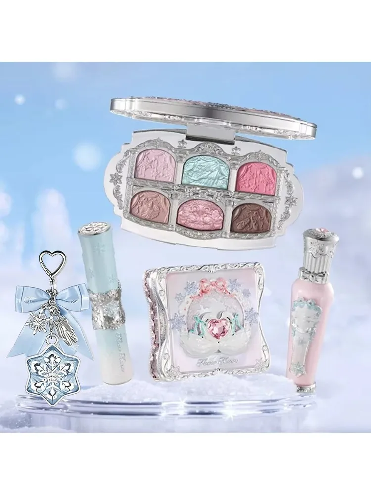 Flowerknows Snow Ballet Complete Makeup Kit Lipgloss,Snow Blush,Shimmer Eyeshadow Palette Setting Powder Eye Liner 5pcs