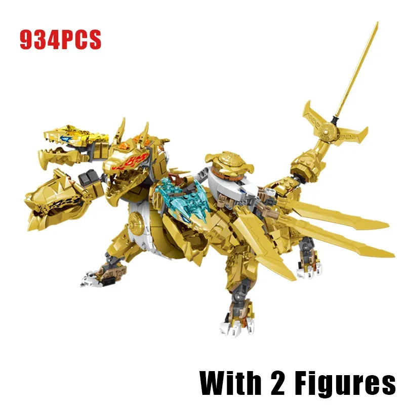 

Подходит для золотистого супер дракона, четырехголового дракона для мальчика, сборка строительных блоков, детские игрушки, рождественские подарки