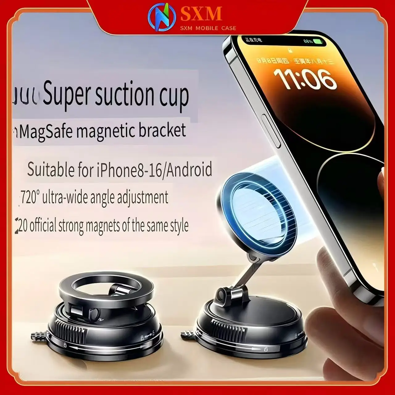 

Вакуумный магнитный держатель на присоске для мобильного телефона, автомобильный домашний складной держатель двойного назначения для ленивой поддержки