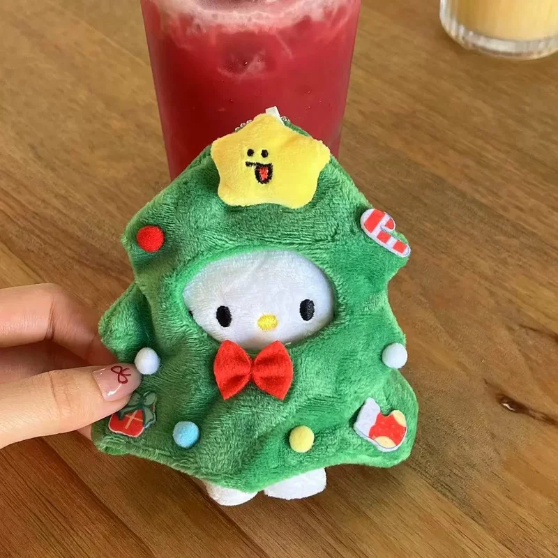لطيف الكرتون Kt القط أفخم شجرة عيد الميلاد قلادة حقيبة الديكور قلادة صغيرة المدرسية قلادة المفاتيح لطيف هدية الكريسماس