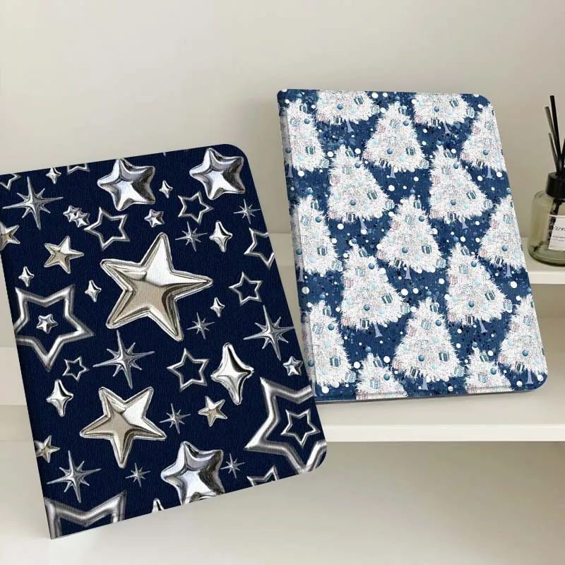 

Silver Starry Dark Pattern Gift Tablet Case For Samsung Tab Galaxy S6 S11 A A7 A8 A9 A11 10.1 10.4 10.5 Plus Lite