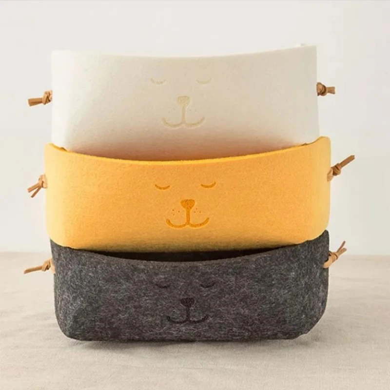 Popular felt key small item storage basket entrance foyer creative desktop miscellaneous box felt material tray furniture