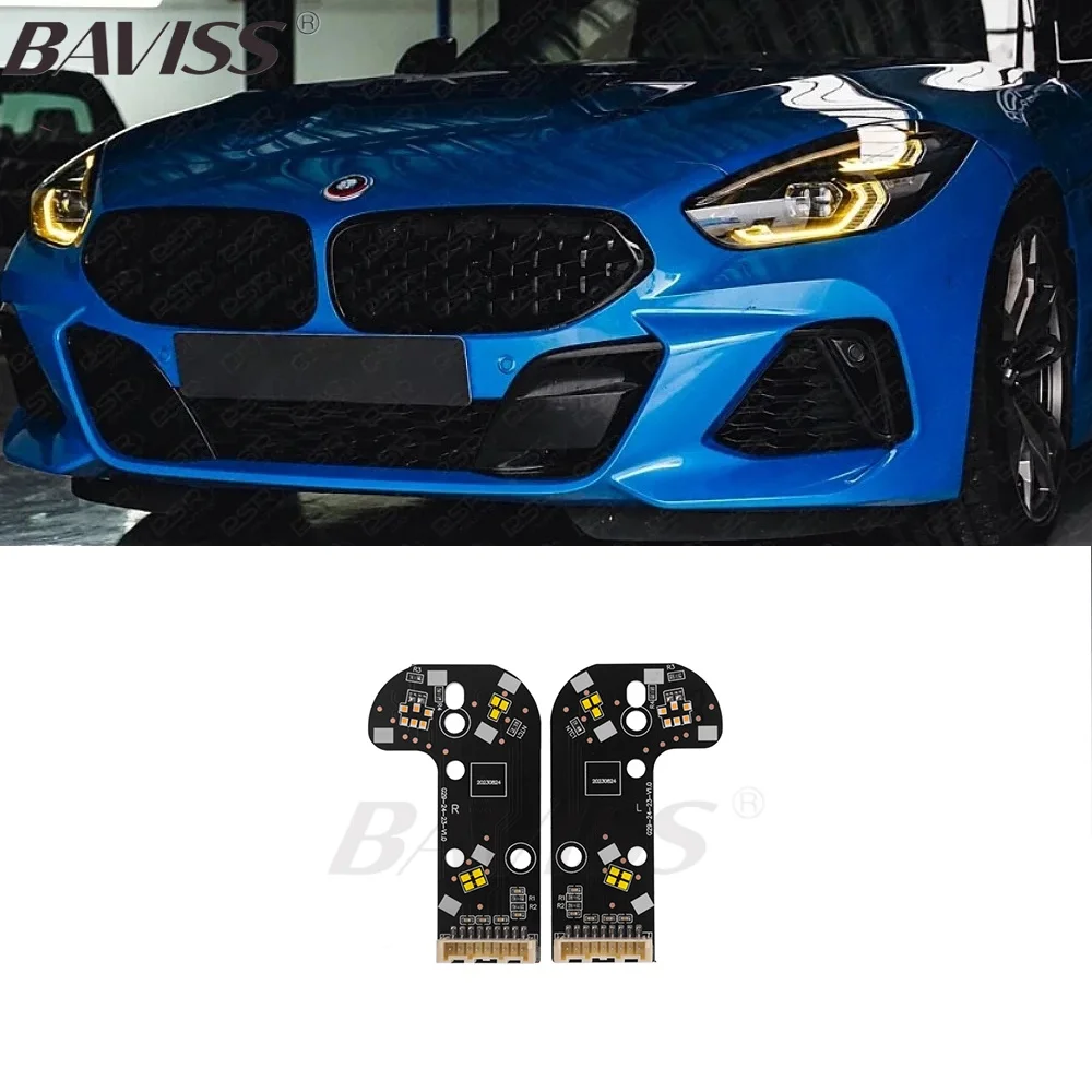 

Yellow Angel Eyes DRL US EU Version Turn signal Boards For 2019-2023 BMW Z4 G29 LED Headlight Daytime Running Light Blue Red