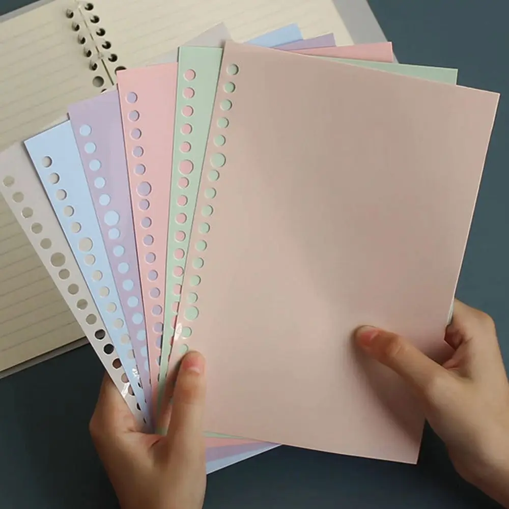 Soft A5 Binder Notebook Pastel Color Refillable A5 Notepad with Pastel Index Divider Removable A5 Filling Paper Calendar