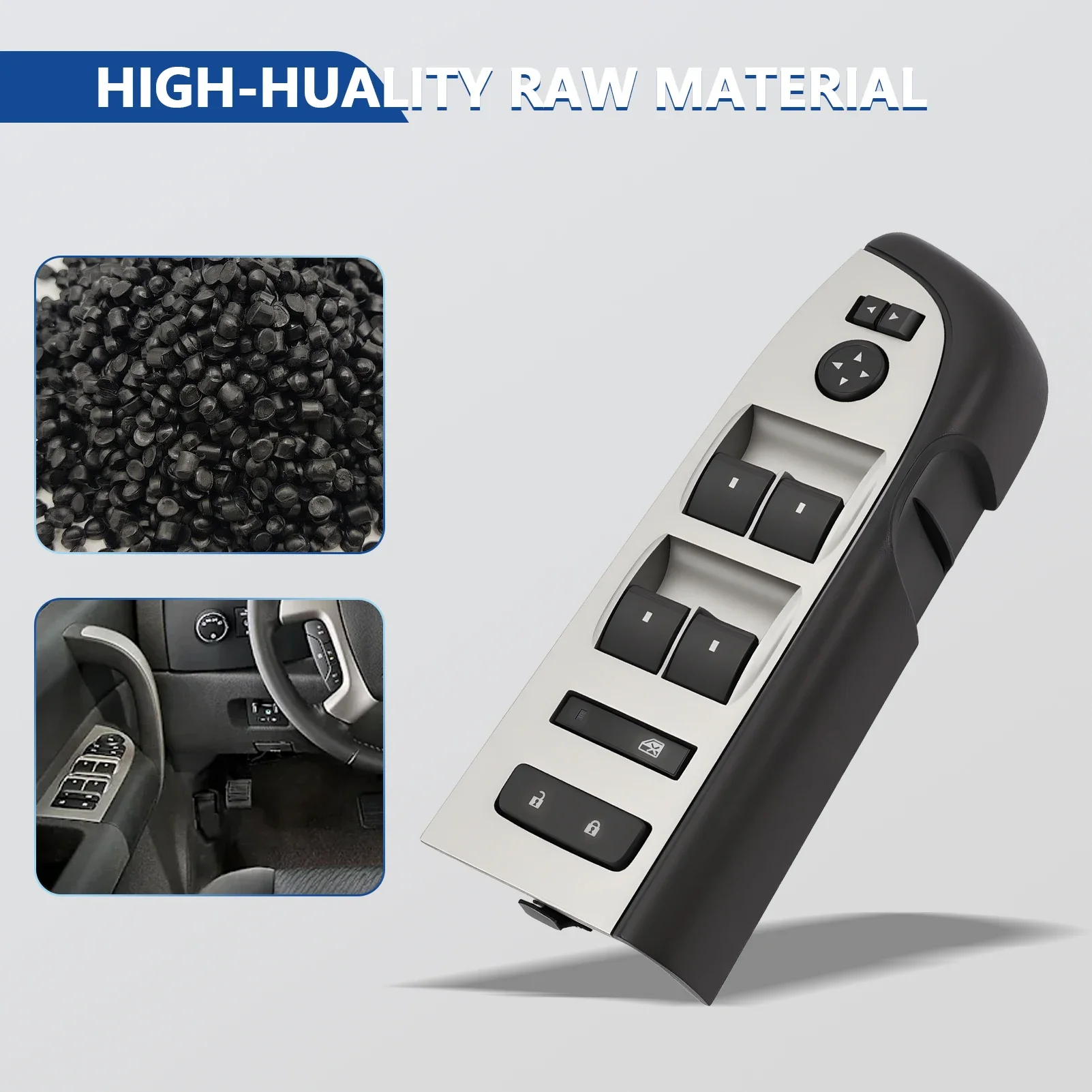 

22968506 Главный переключатель окна подходит для 2010-2013 Silverado 1500 2500 3500 Sierra, переключатель подлокотника передней боковой двери, замена # 20945129