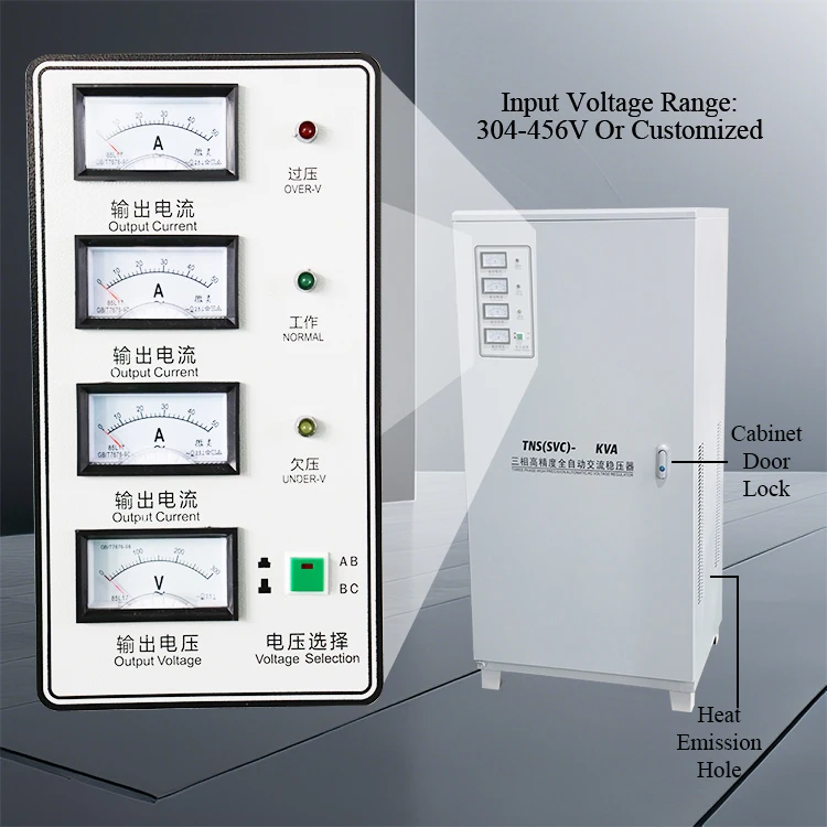 Industrial TNS(SVC) series 80KVA AC three-phase automatic high-voltage precision regulator SVC