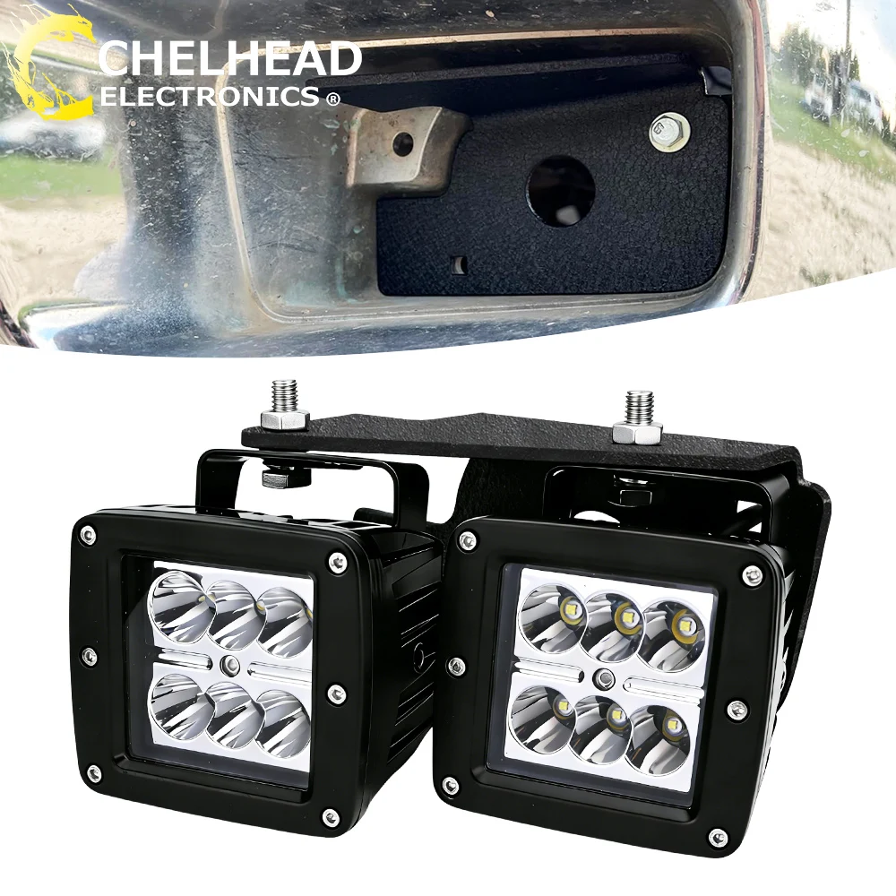 Lower Bumper Hidden Fog Light Led Cube Pods Lights Mount Bracket Holder for Chevrolet Silverado 1500 2500 3500 2007-2014