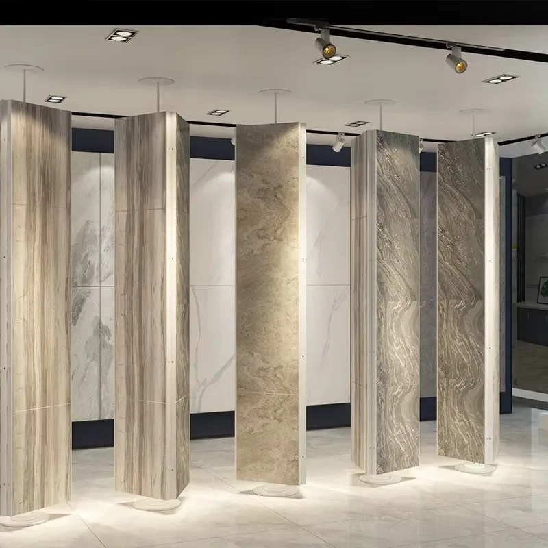 Environmentally friendly rotating tile display stand - 360-degree rotation, waterproof design, adjustable height