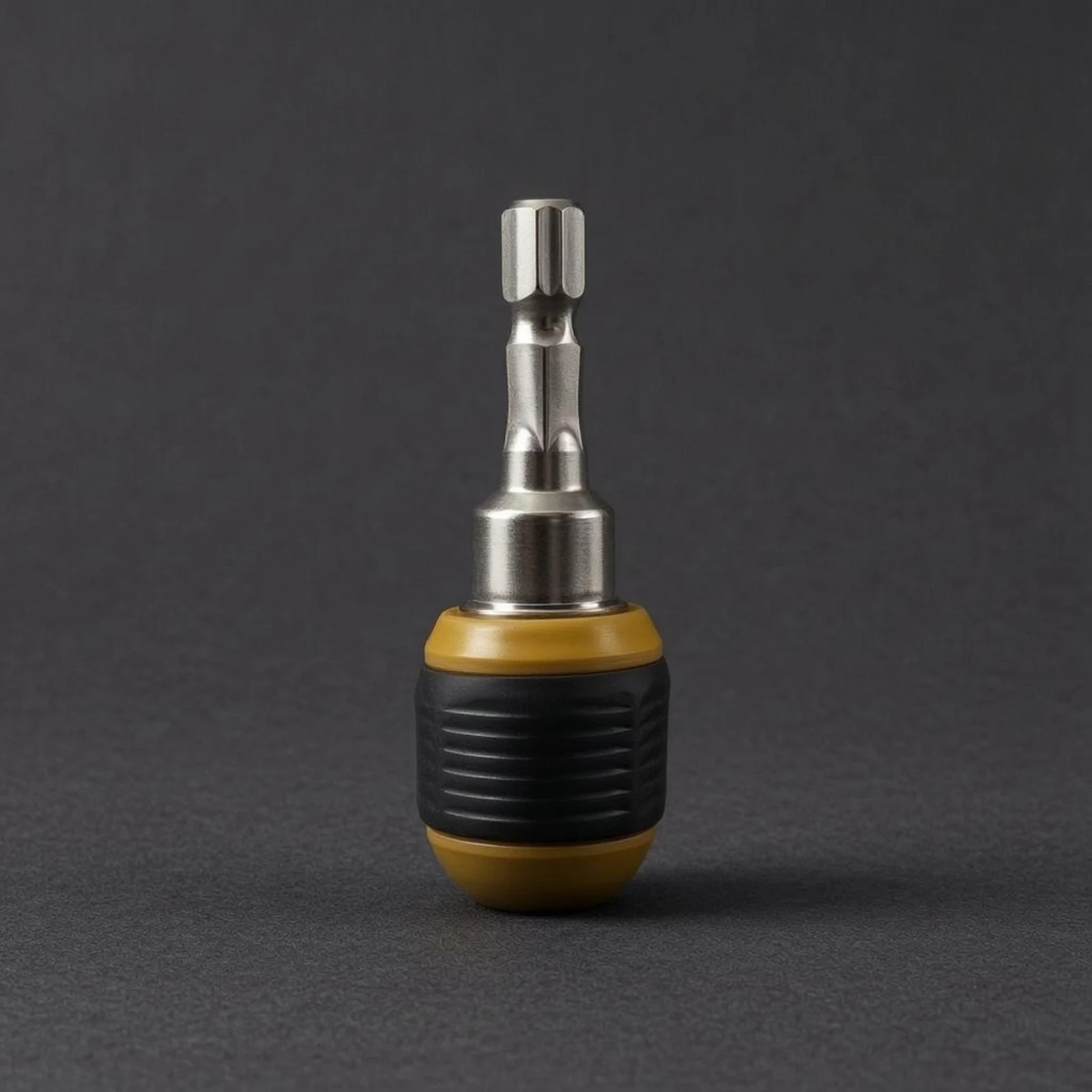 Rapid-Switch Drill Bit Adapter Ridged Grip Hex Shank Adapter Power Tool Accessory Black and Gold view 5