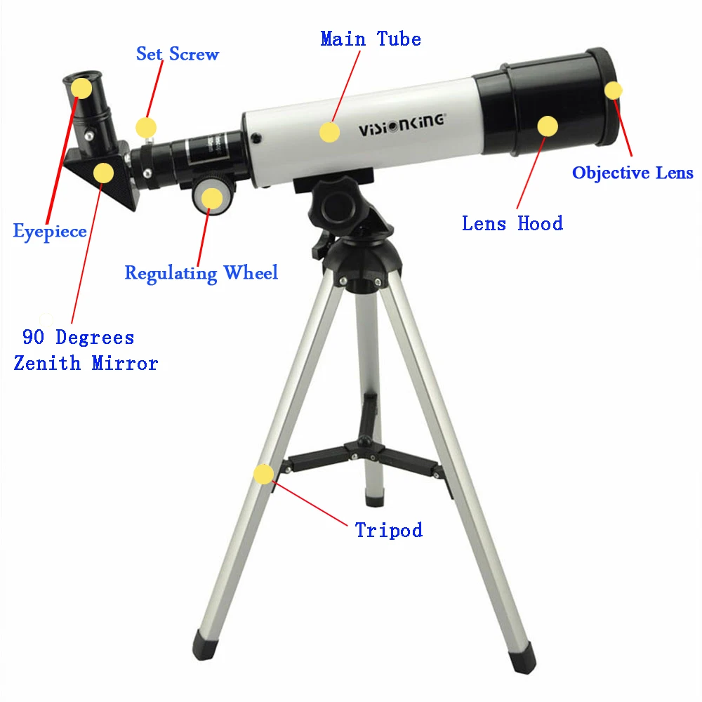 Visionking 360 x 50mm Small Children HD Astronomical Telescope 18-90x Power Professional Stargazing Monocular Teaching Aids Gift