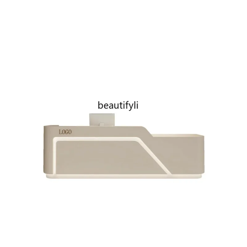 A076 Beauty Salon Reception Table Cashier Cream Style Bar Skin Management Reception Desk