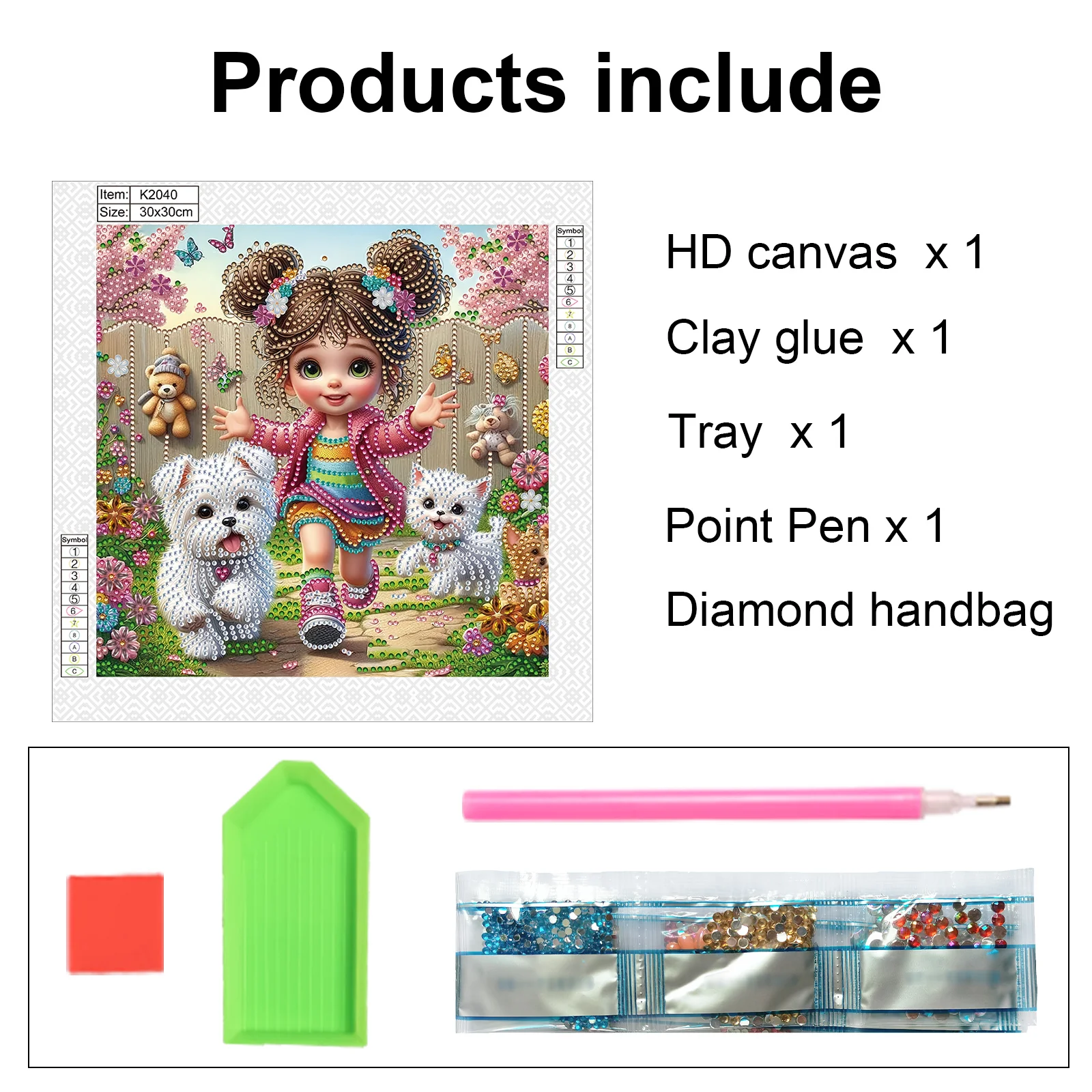 2-Pack Cute Animals Special Shape Diamond Art Painting Kit,Crystal Diamond Dot Kit for Home Wall Decoration Gift view 3